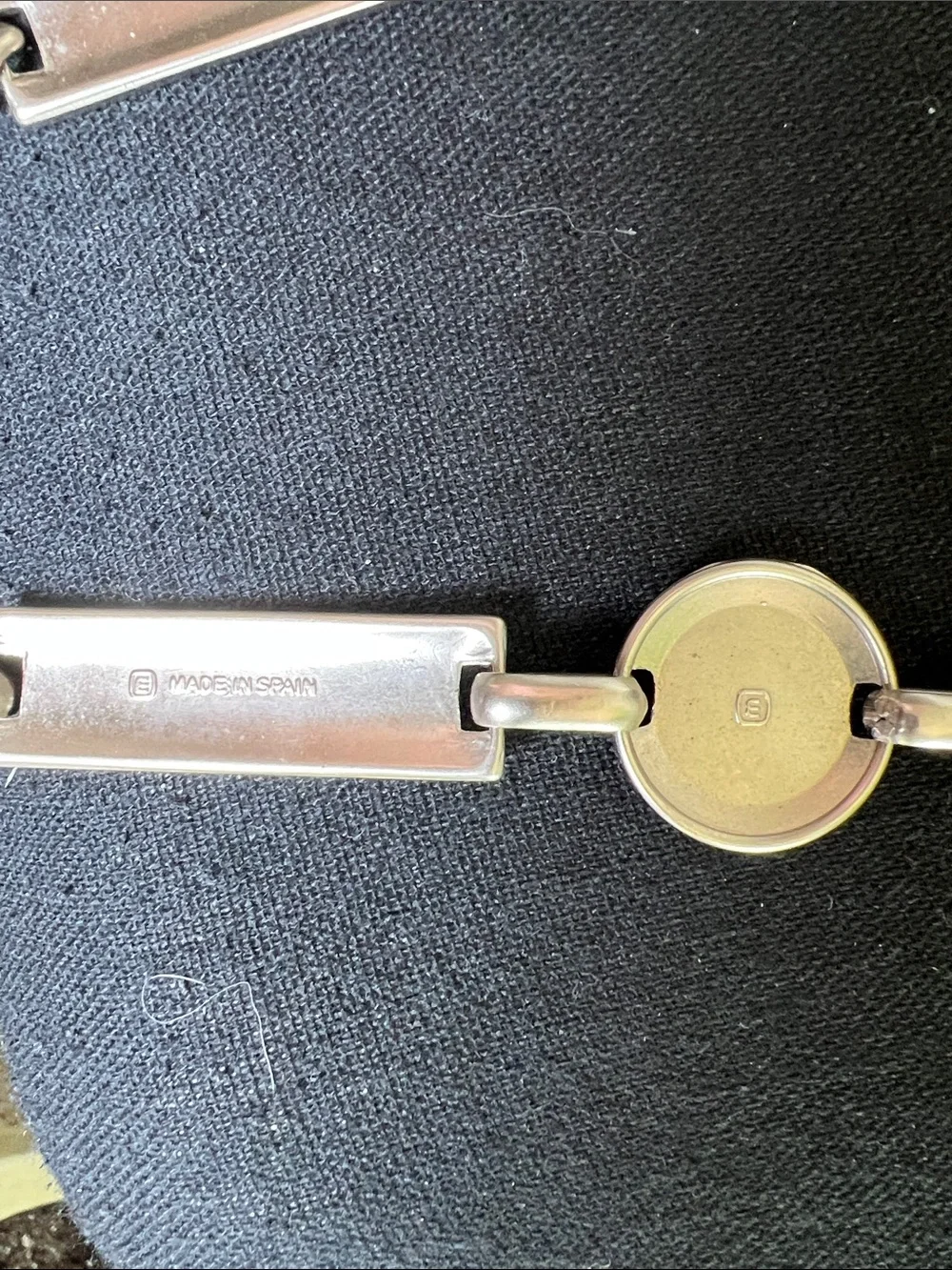 ESCADA Women’s Matted Silver Tone Contempo Bar Target Chain Link Belt
